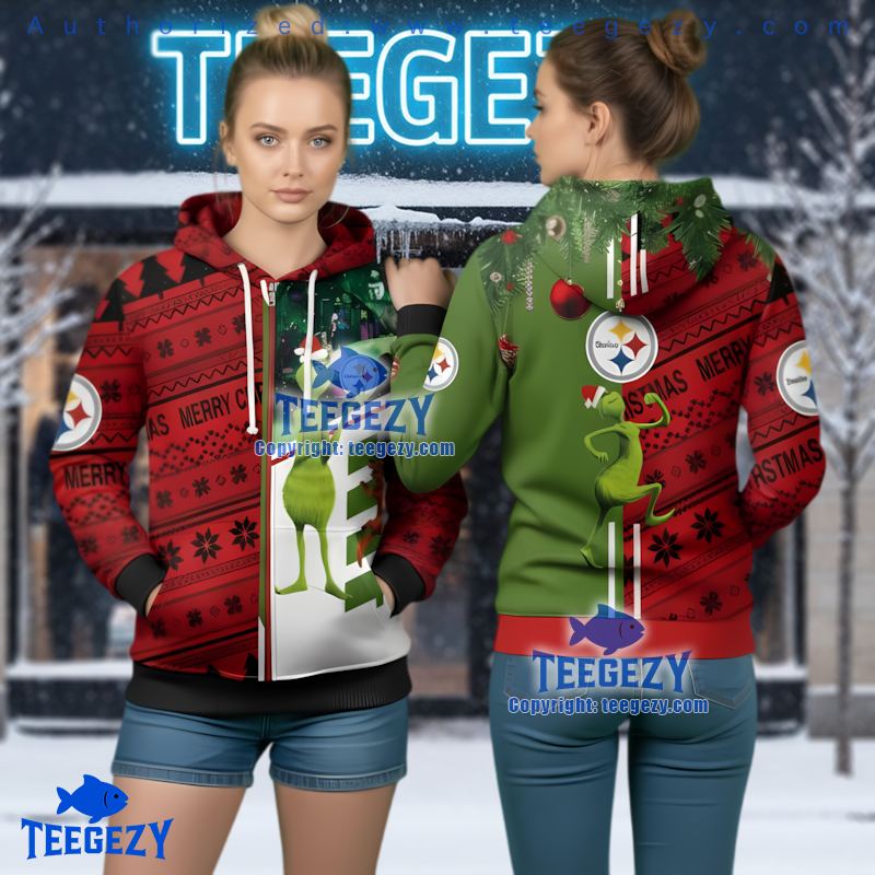 Pittsburgh Steelers Skeleton Electric Ugly Christmas 3D Hoodie Yellow